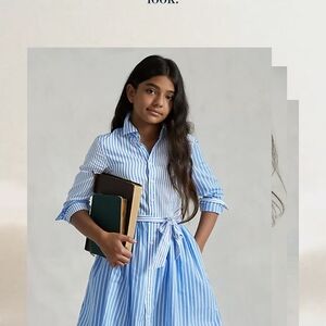 Blue Striped Kids Dress